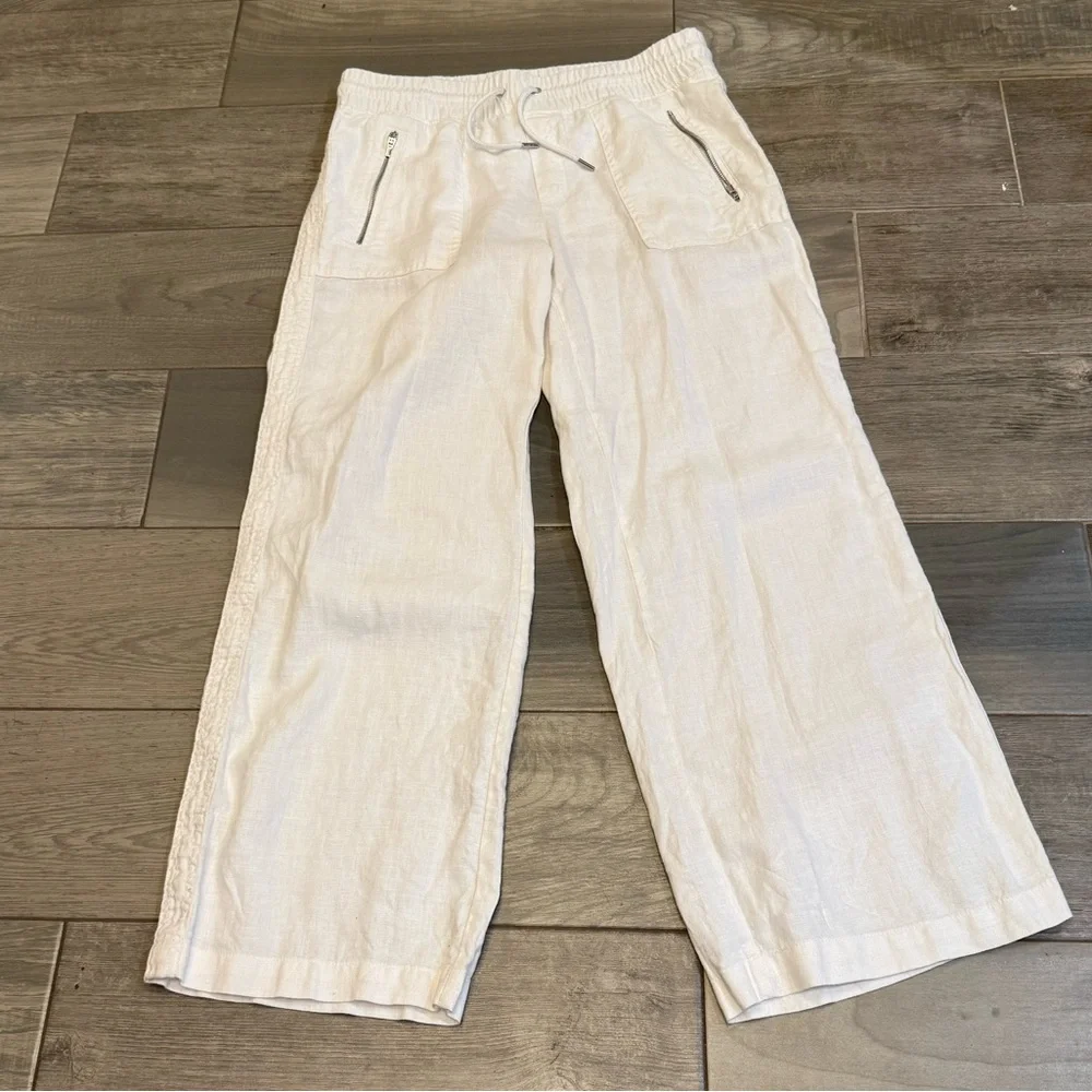 White Athleta Cabo Linen Wide Leg Pants - Picture 5 of 5